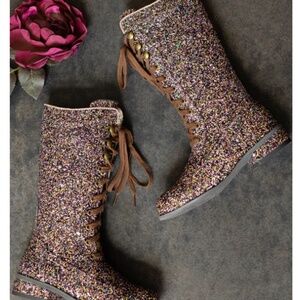 Joyfolie Keiko Tall Boots in Confetti Glitter